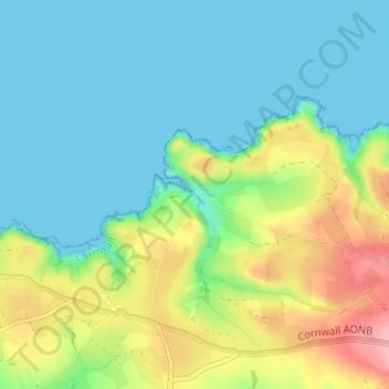 Port Quin topographic map, elevation, terrain