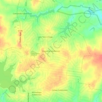 Hiawatha Subdivision topographic map, elevation, terrain