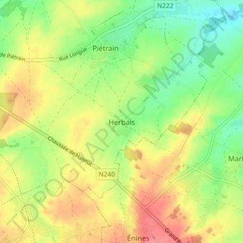 Herbais topographic map, elevation, terrain