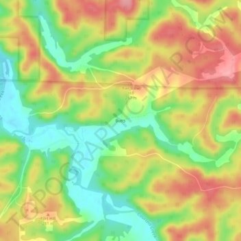 Butts topographic map, elevation, terrain