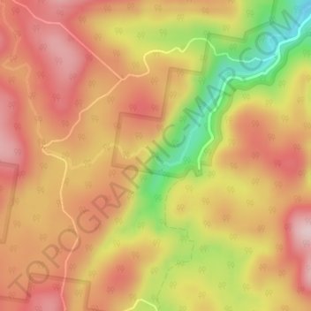 St Columba Falls topographic map, elevation, terrain