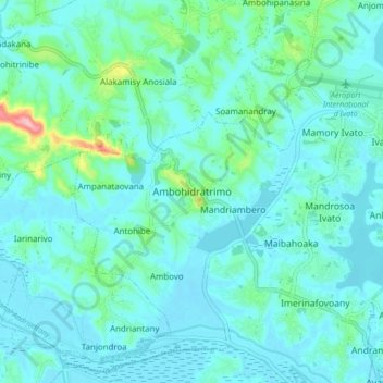 Ambohidratrimo topographic map, elevation, terrain