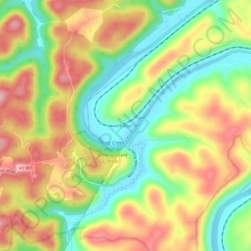 Evelyn topographic map, elevation, terrain