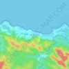 Playa Chiquita topographic map, elevation, terrain