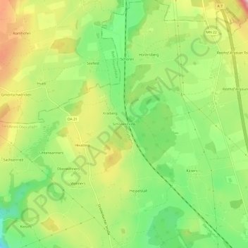 Schorenmoos topographic map, elevation, terrain