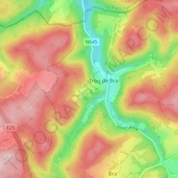 Sur le Thier topographic map, elevation, terrain
