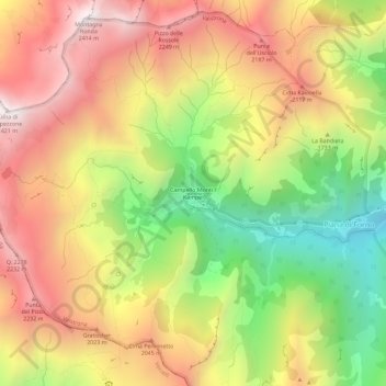 Campello Monti / Kampel topographic map, elevation, terrain