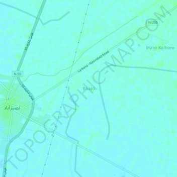 Bhatti topographic map, elevation, terrain