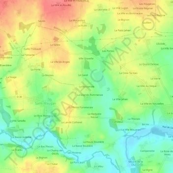 La Blosseraie topographic map, elevation, terrain