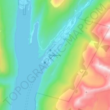 Skagway topographic map, elevation, terrain