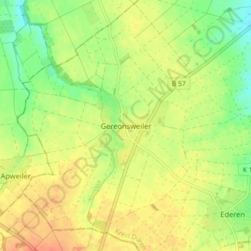 Gereonsweiler topographic map, elevation, terrain