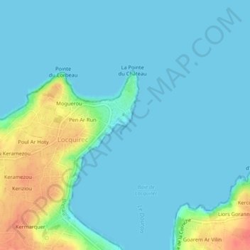 Place du Port topographic map, elevation, terrain