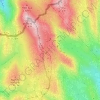 Minas dos Carris topographic map, elevation, terrain