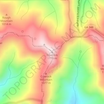 Cowrock topographic map, elevation, terrain