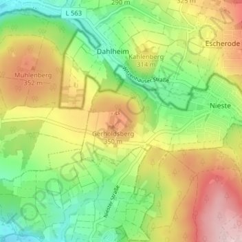 Sensenstein topographic map, elevation, terrain