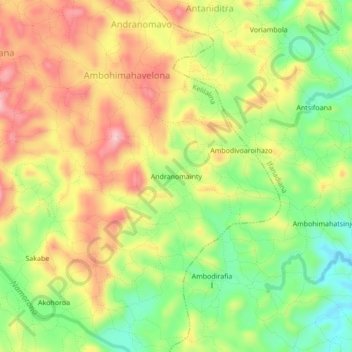 Andranomainty topographic map, elevation, terrain