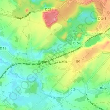 Ferme des Combles topographic map, elevation, terrain