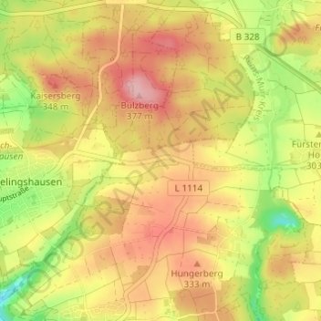 Frühmeßhof topographic map, elevation, terrain