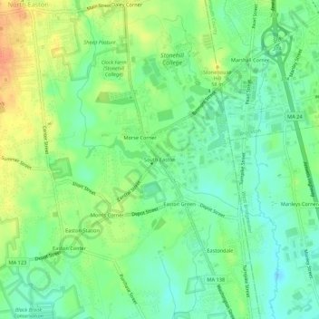 South Easton topographic map, elevation, terrain