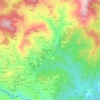 Fangazio topographic map, elevation, terrain
