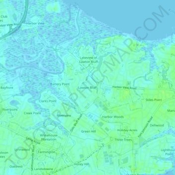 Lawton Bluff Topographic Map, Elevation, Terrain