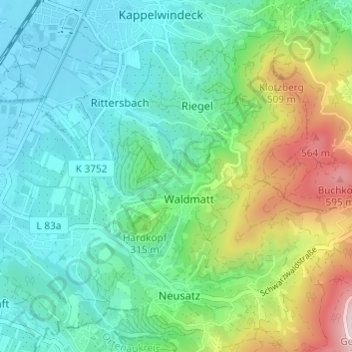 Schweighof topographic map, elevation, terrain