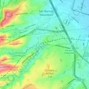 San Esteban topographic map, elevation, terrain
