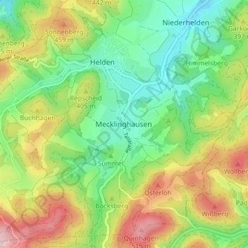 Mecklinghausen topographic map, elevation, terrain