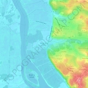 Moulin de la Mer topographic map, elevation, terrain