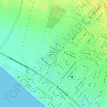 D topographic map, elevation, terrain