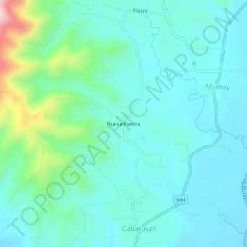 Nueva Fuerza topographic map, elevation, terrain