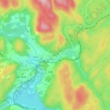 Ausland topographic map, elevation, terrain
