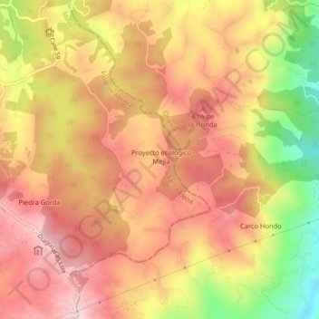 Barro Blanco topographic map, elevation, terrain
