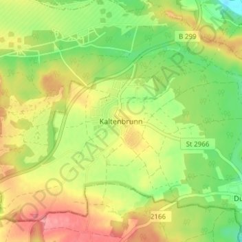Kaltenbrunn topographic map, elevation, terrain