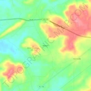Hopper topographic map, elevation, terrain