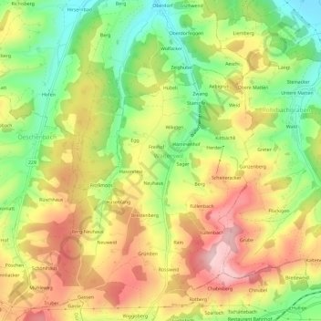 Hesshaus topographic map, elevation, terrain