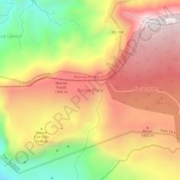 Roche Plate topographic map, elevation, terrain