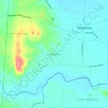 Lapulabao topographic map, elevation, terrain