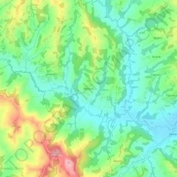 Moravci topographic map, elevation, terrain