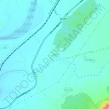 Derna topographic map, elevation, terrain