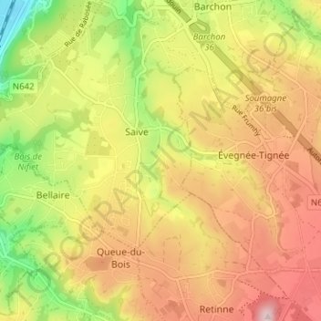 Sur Miermont topographic map, elevation, terrain