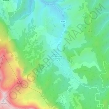Tušila topographic map, elevation, terrain