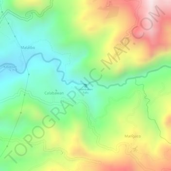 Inambakan Falls topographic map, elevation, terrain