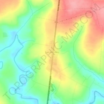 San Alfredo topographic map, elevation, terrain