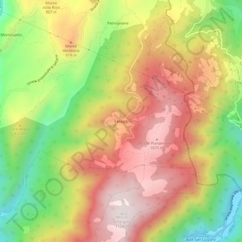 Ceseggi topographic map, elevation, terrain