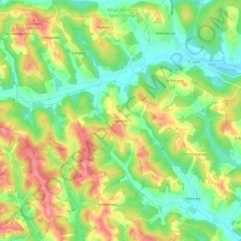 Hasreith topographic map, elevation, terrain