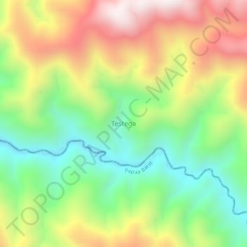 Testega topographic map, elevation, terrain