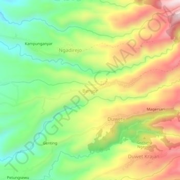 Benjor topographic map, elevation, terrain