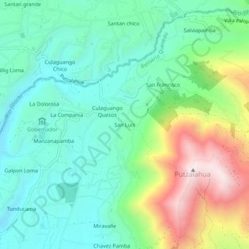 San Luis topographic map, elevation, terrain