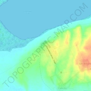Troya topographic map, elevation, terrain